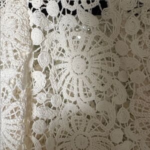 Anthropologie Cream Lace Bomber Jacket size XXS